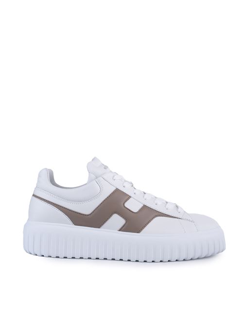 Sneakers H-Stripes in pelle Bianco Marrone HOGAN | HXM6450FE91 LE901GK